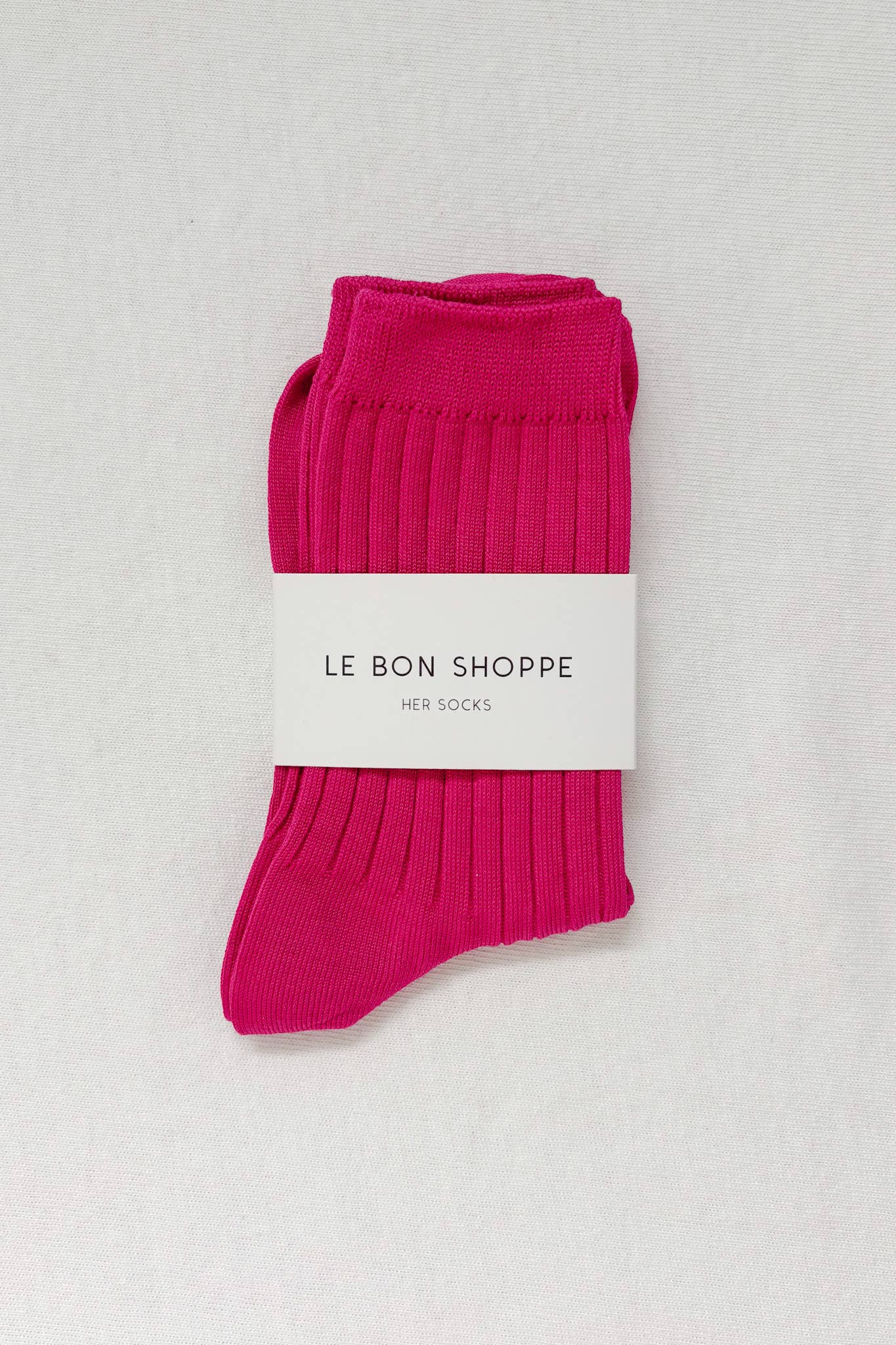 Her Socks - Mercerized Combed Cotton Rib: Fuchsia