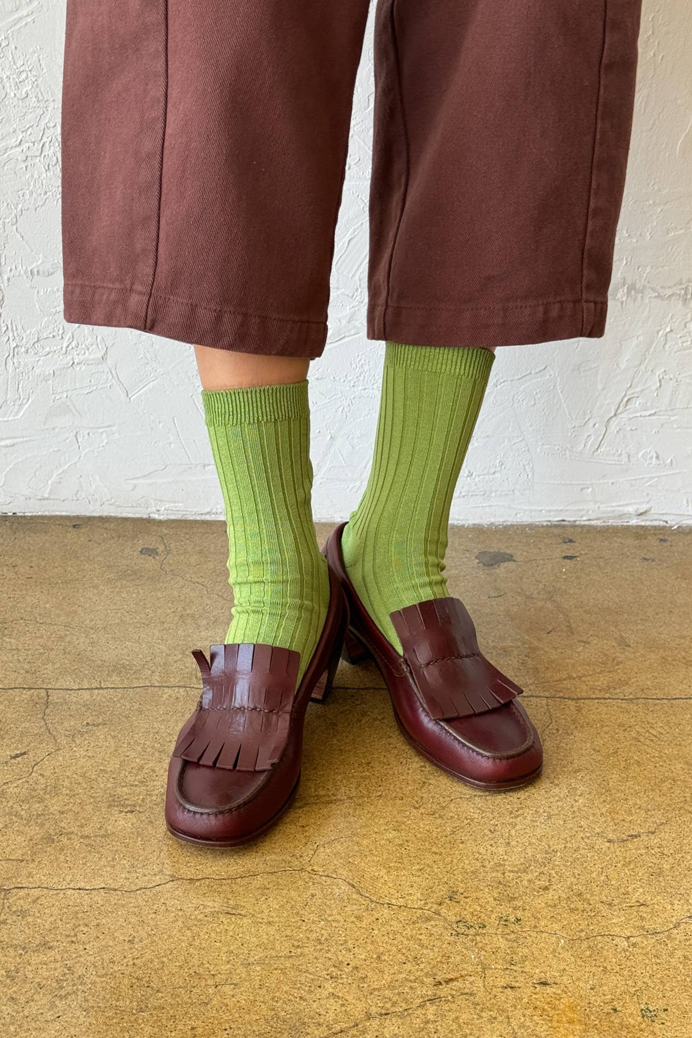 Her Socks - Mercerized Combed Cotton Rib: Fuchsia