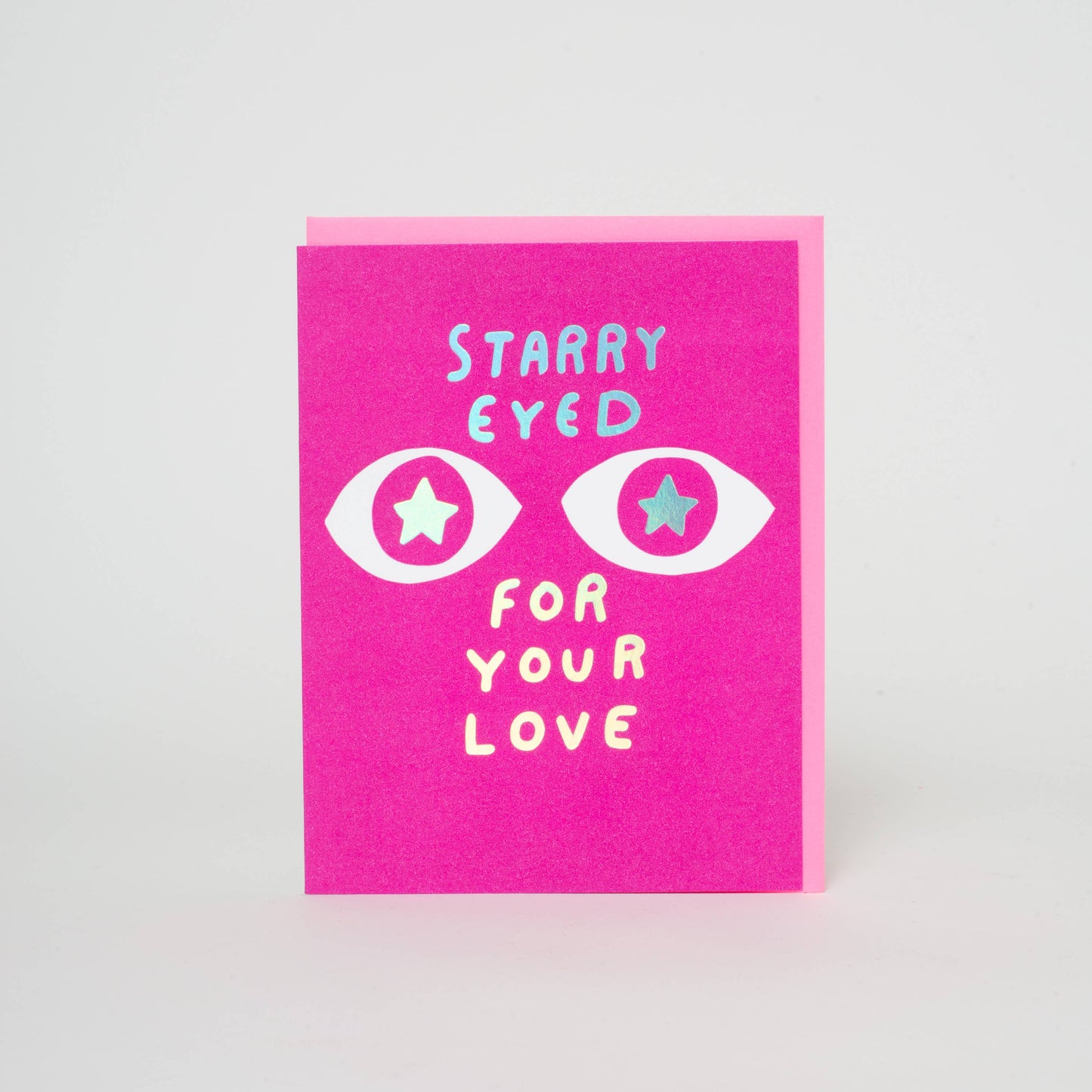 Starry Eyed For Your Love Letterpress Greeting Card by Ashkahn: Paper tab