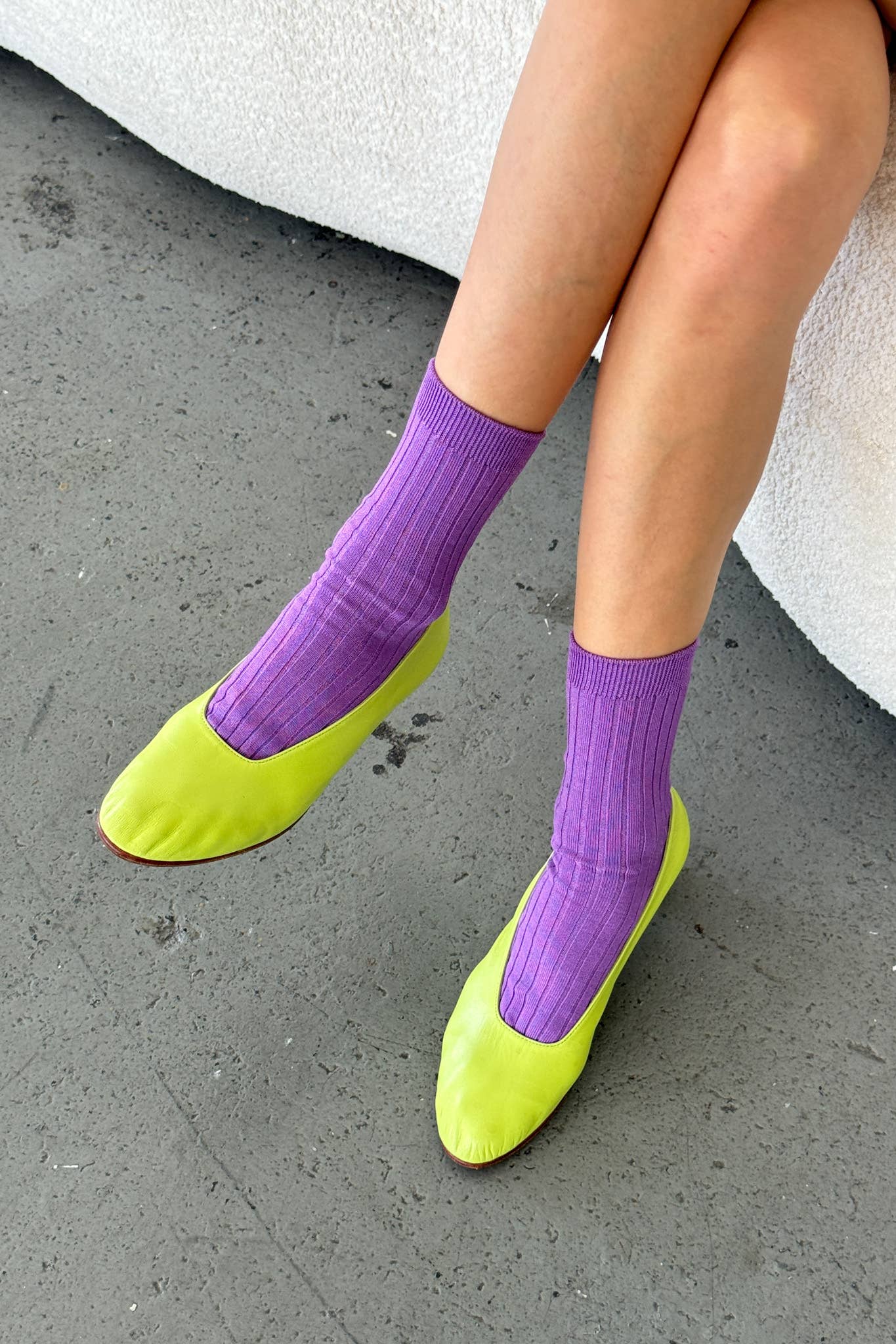 Her Socks - Mercerized Combed Cotton Rib: Fuchsia