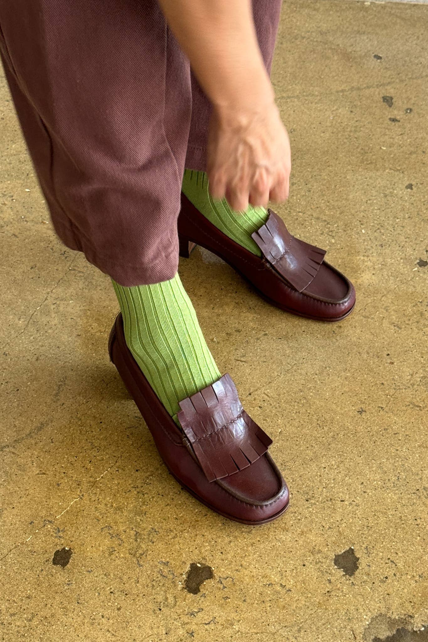 Her Socks - Mercerized Combed Cotton Rib: Fuchsia