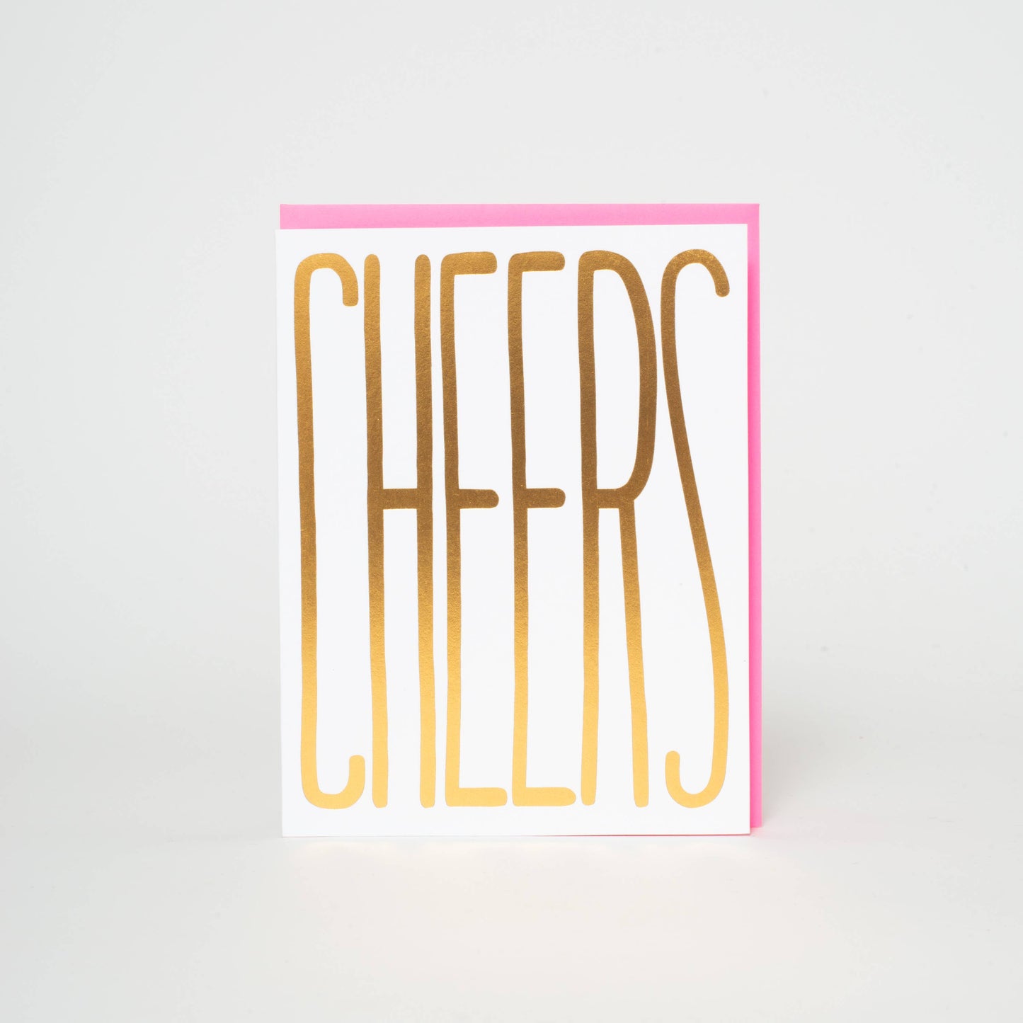 Gold Cheers Letterpress Greeting Card by Ashkahn: Paper tab