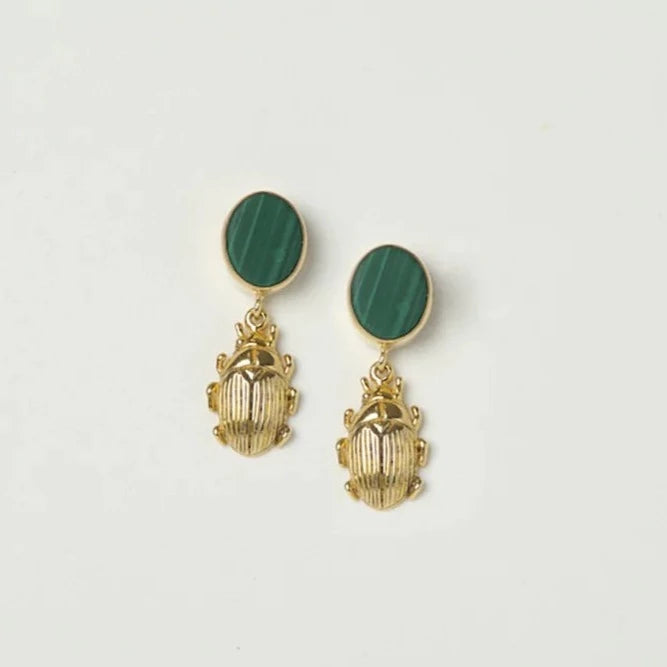 Wadj Studs - Malachite / Gold - The Crowd Went Wild