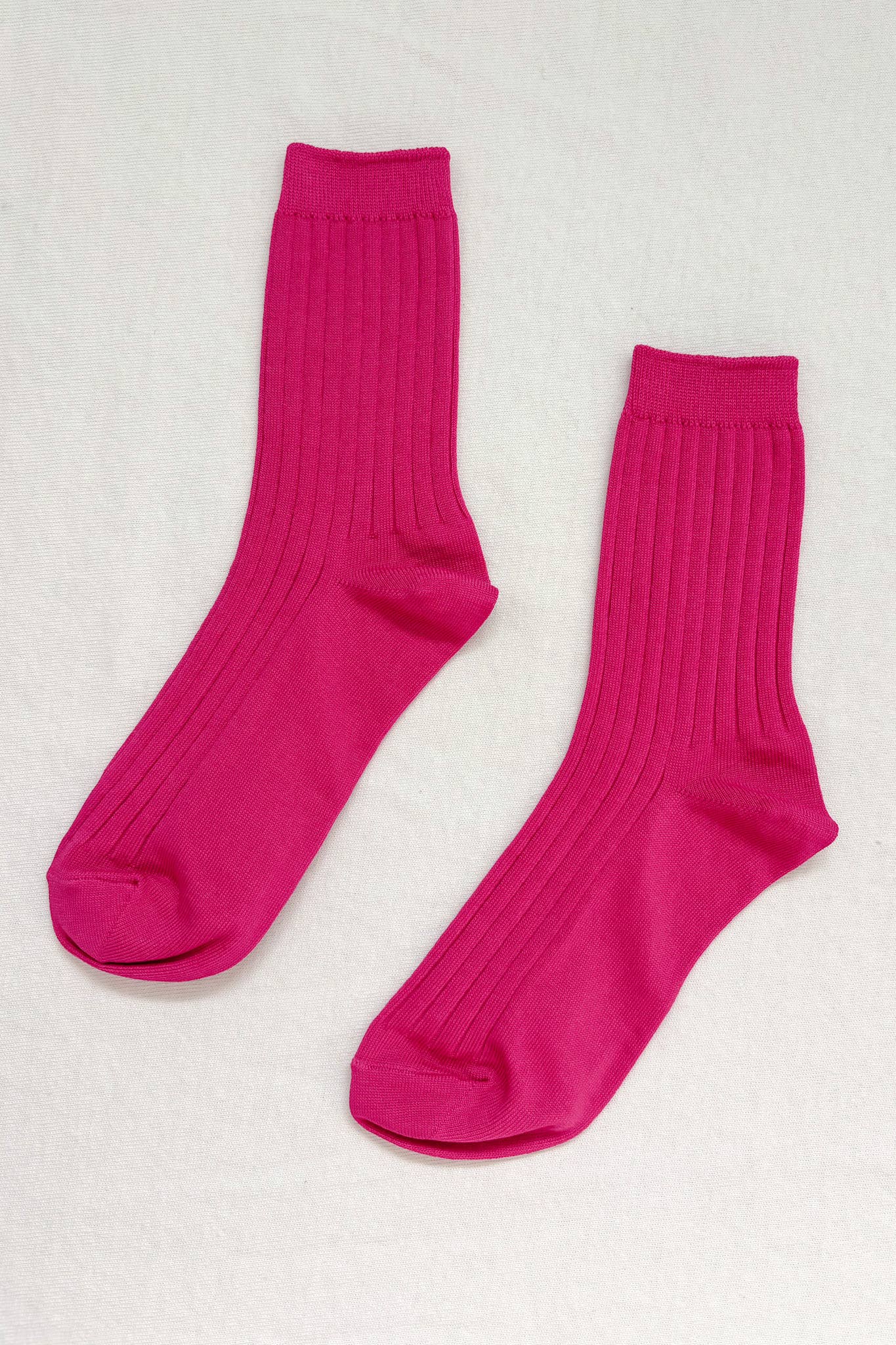 Her Socks - Mercerized Combed Cotton Rib: Fuchsia