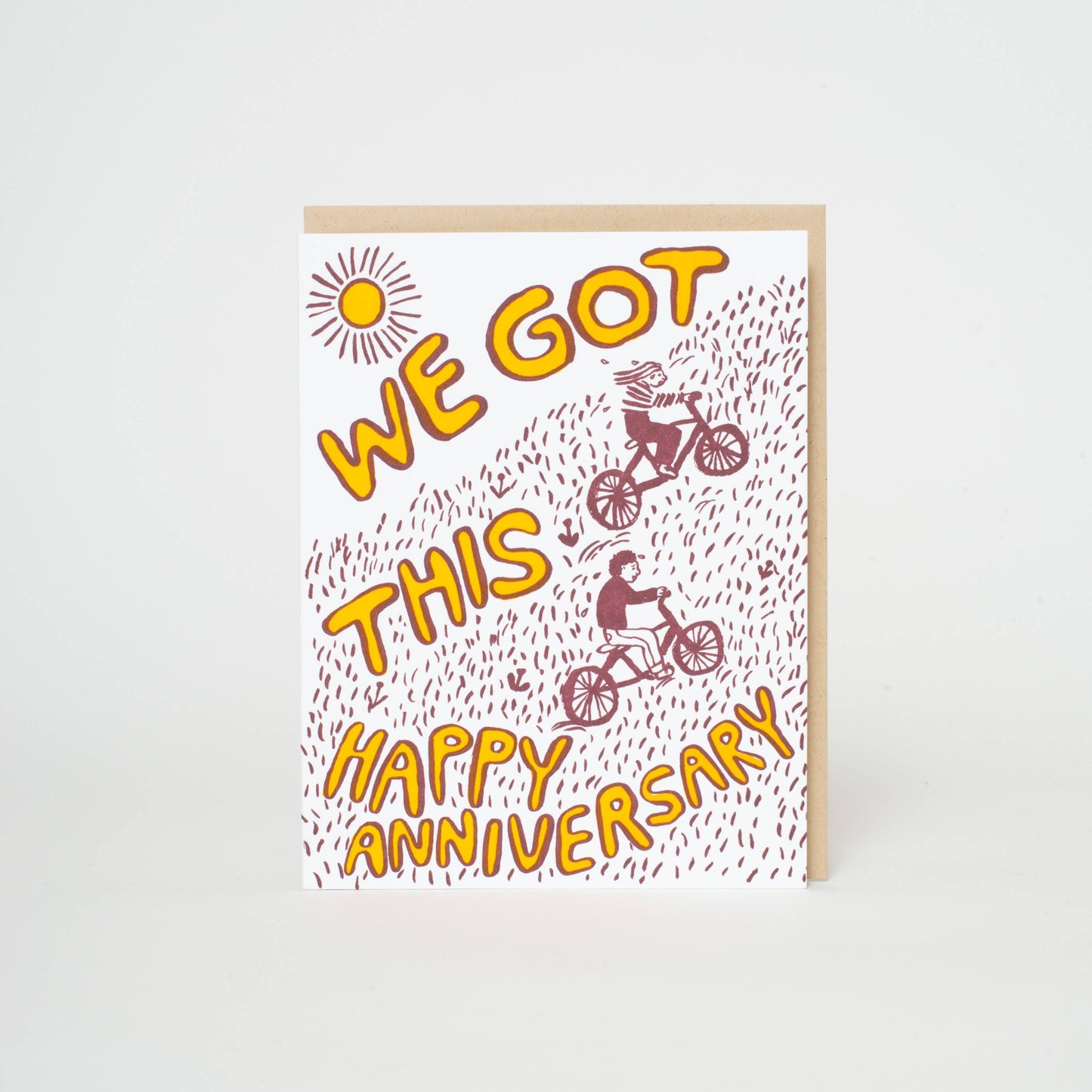 Anniversary Bikes We Got This Letterpress Greeting Card by Egg Press: Paper tab