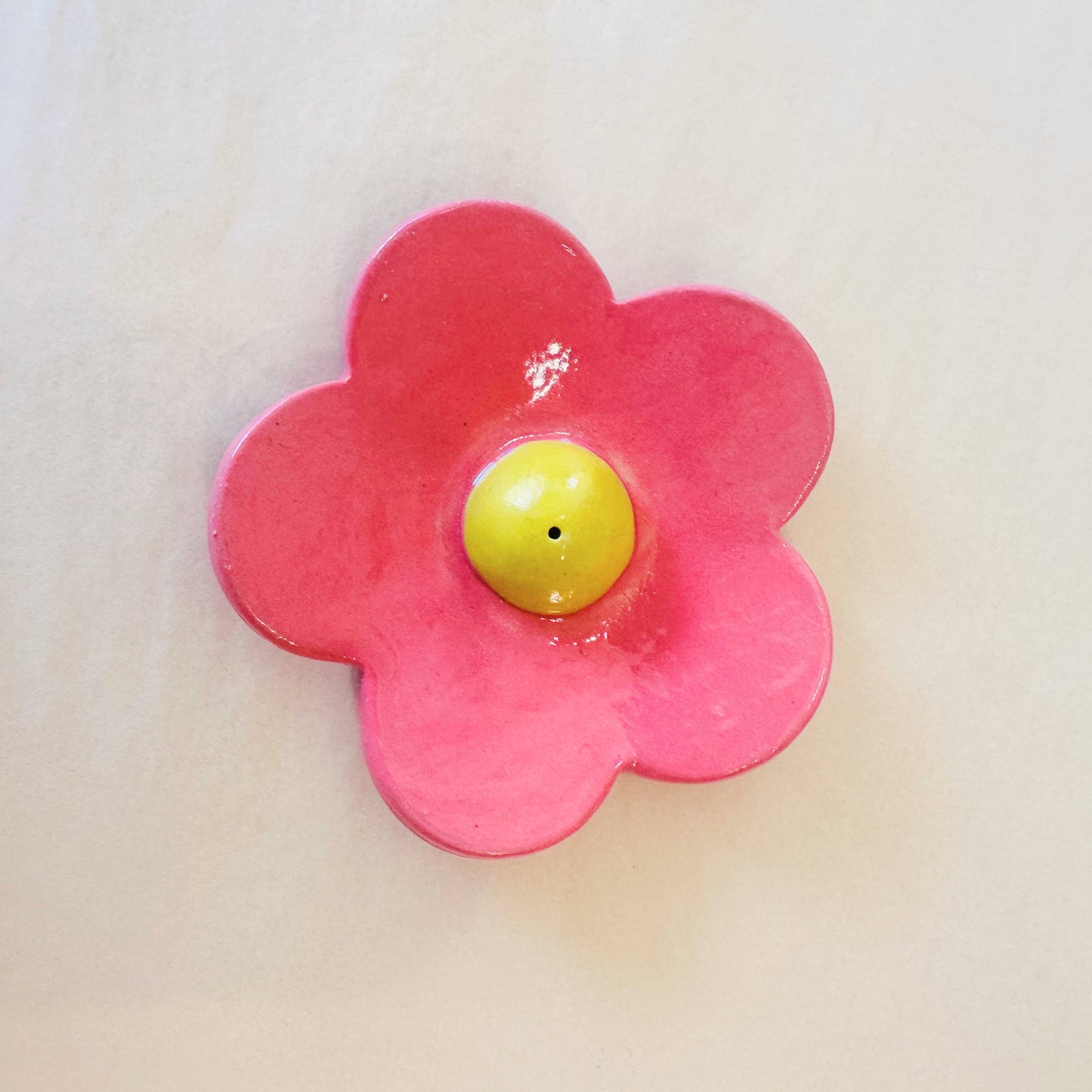 Flower Incense Stick Burner - Pink & Yellow - The Crowd Went Wild