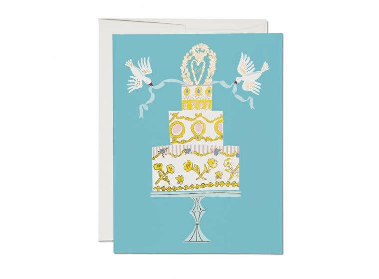 Love Cake wedding greeting card - The Crowd Went Wild