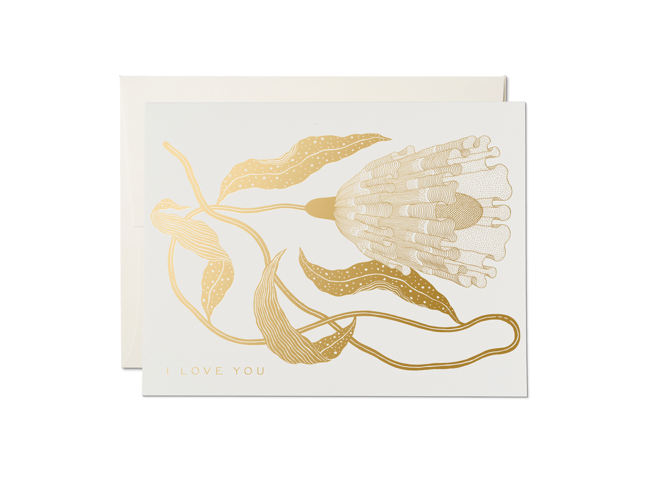 Exotic Flower love greeting card - The Crowd Went Wild