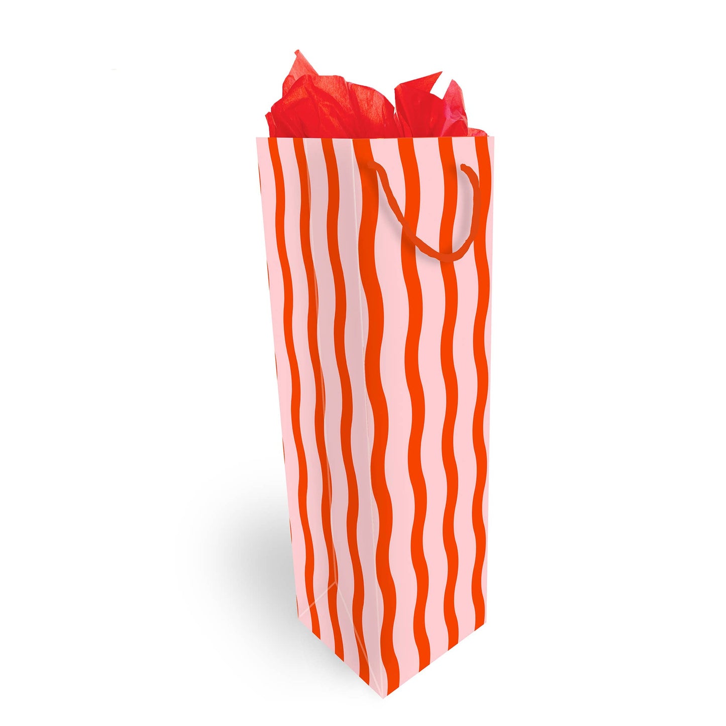 Fussy Stripe Wine Gift Bag - The Crowd Went Wild