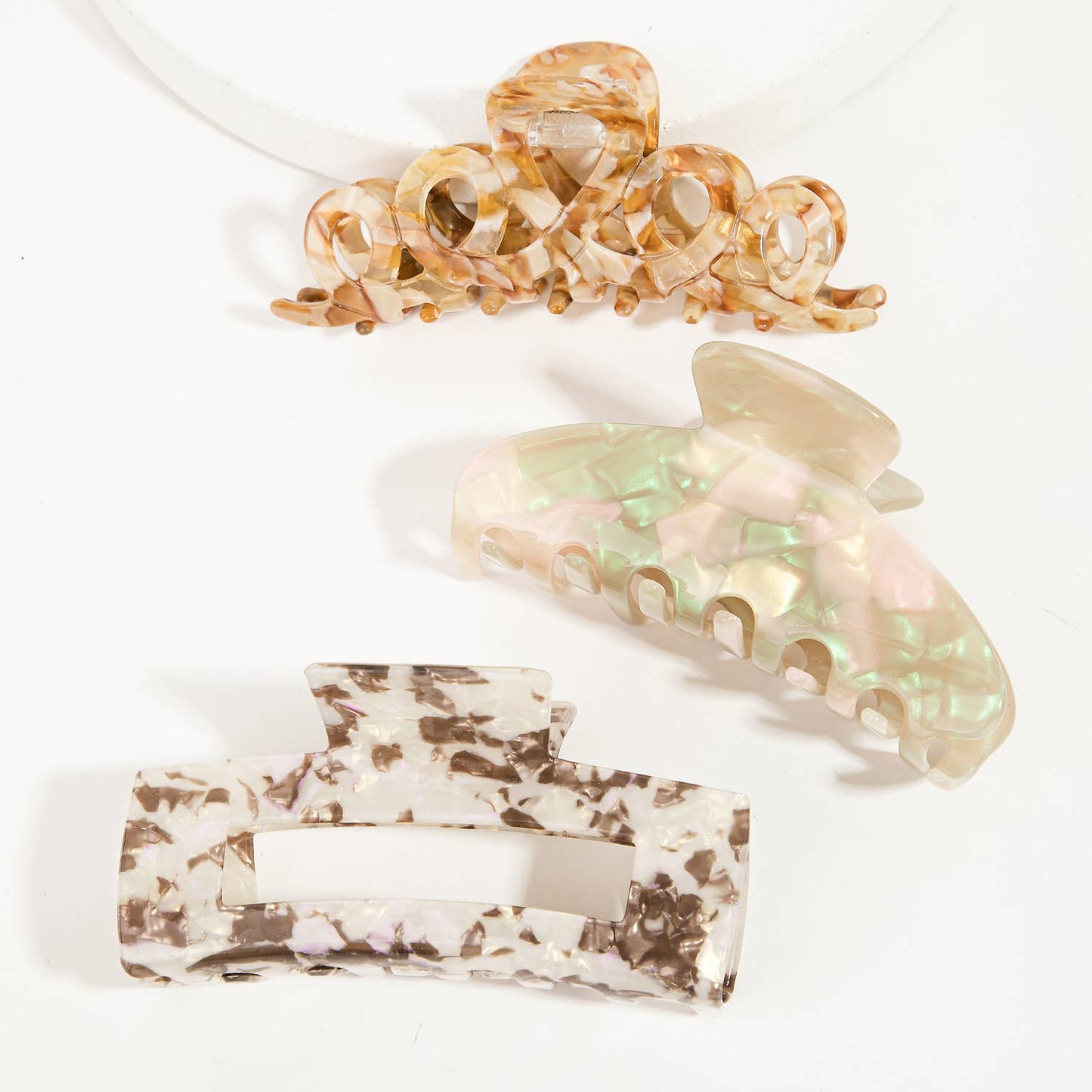 Three Piece Acetate Jaw Hair Claw Set - The Crowd Went Wild