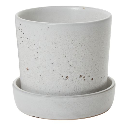 Off-White Ceramic Planter & Saucer - The Crowd Went Wild