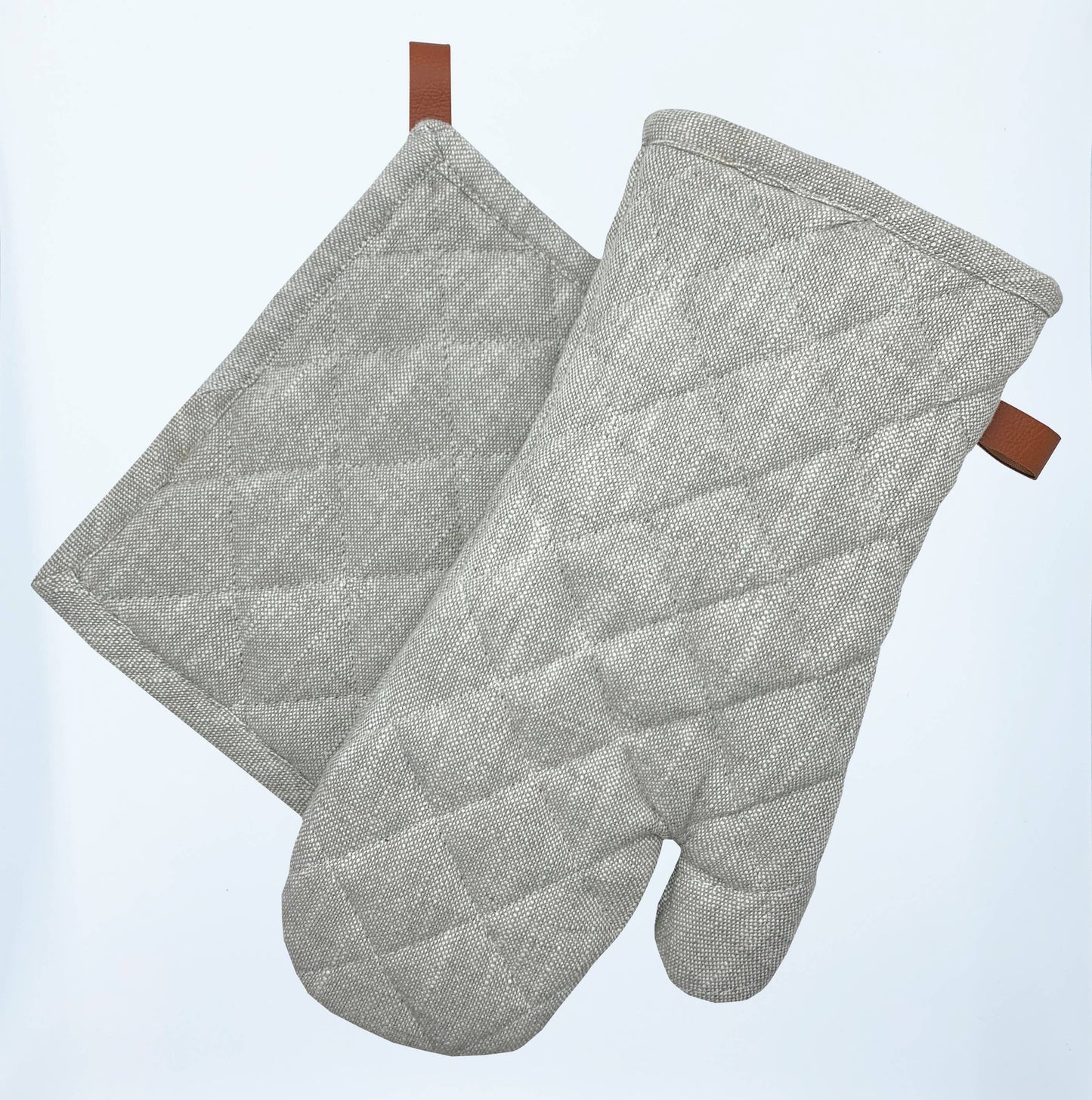 Chambray Oven Mitt & Pot Holder Set - The Crowd Went Wild