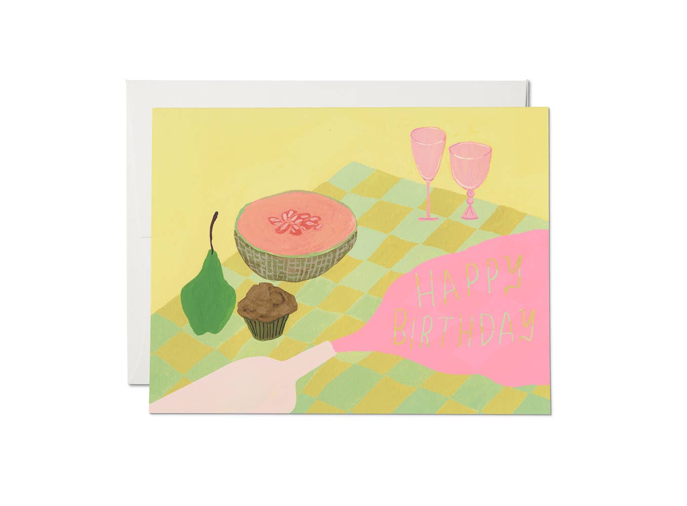Spilled Wine birthday greeting card - The Crowd Went Wild