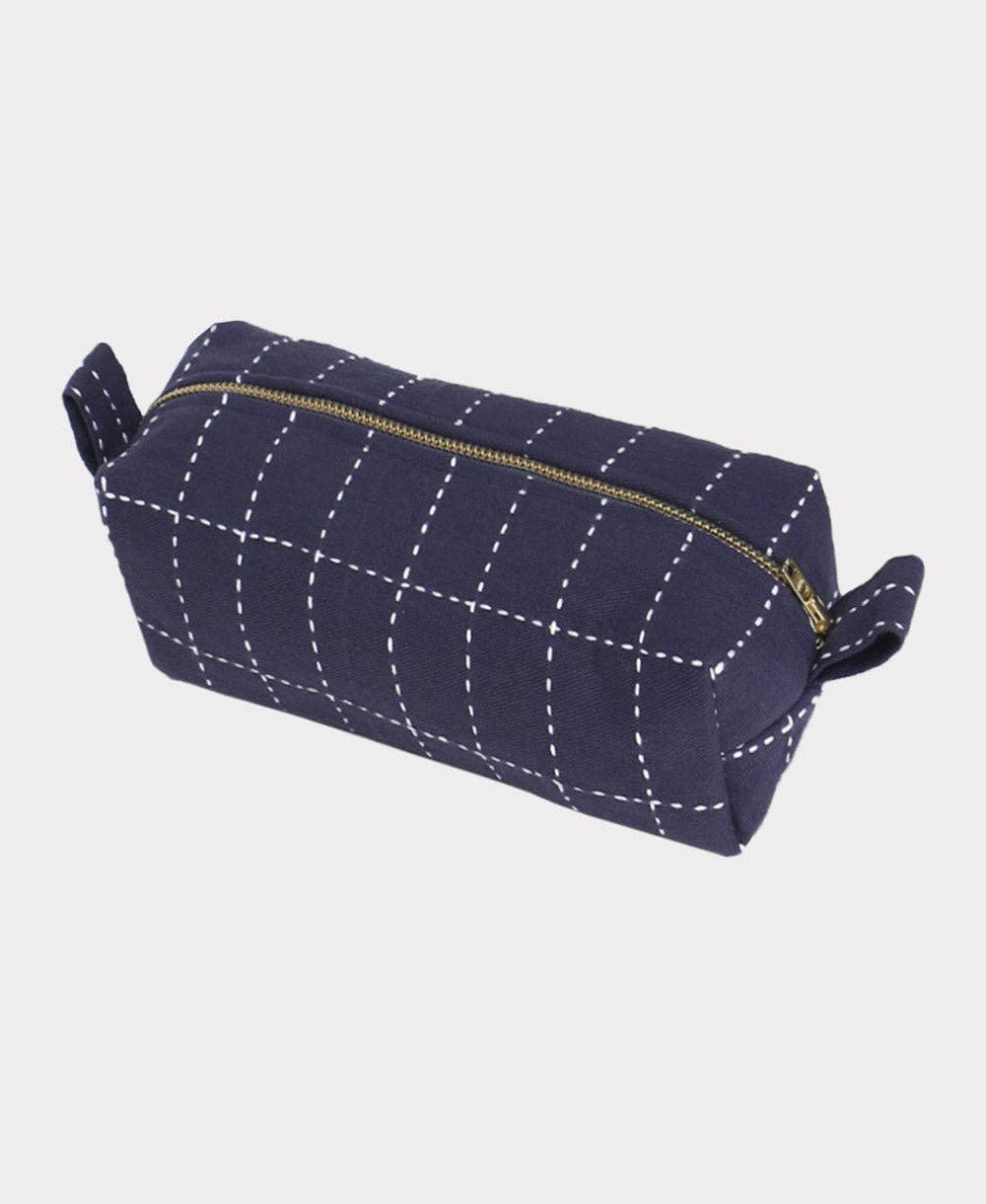 Small Grid-Stitch Toiletry Bag - The Crowd Went Wild