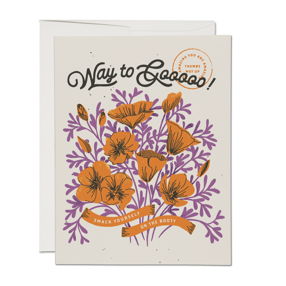 Way to Go congratulations greeting card - The Crowd Went Wild