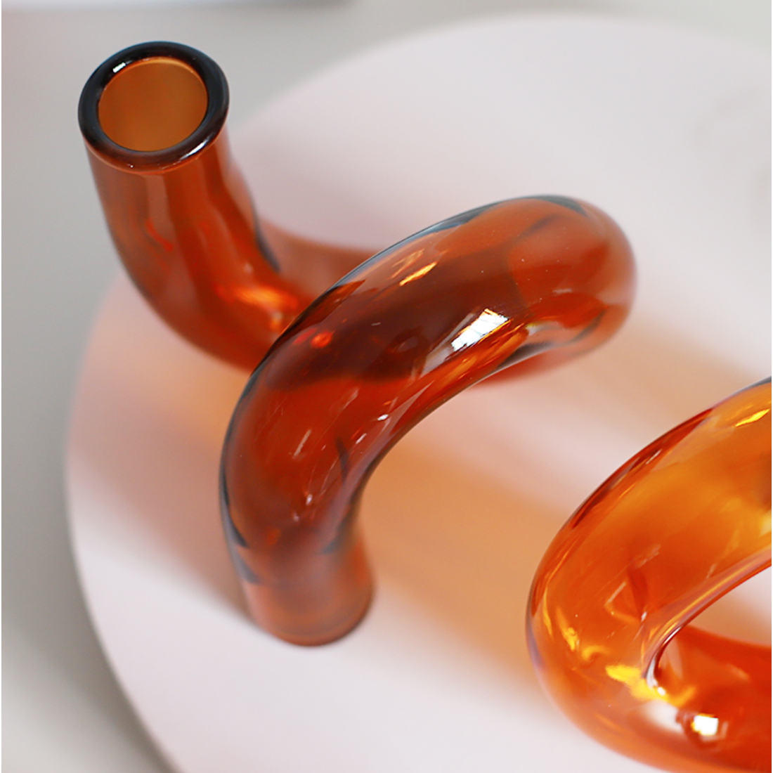 Wavy Vase in Amber - The Crowd Went Wild