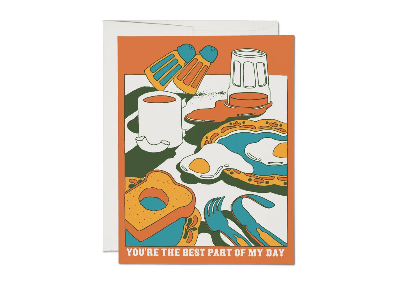 Breakfast love greeting card - The Crowd Went Wild