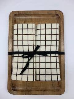 Gift pack - Set of 2 Kitchen Towels & Wooden Tray - The Crowd Went Wild