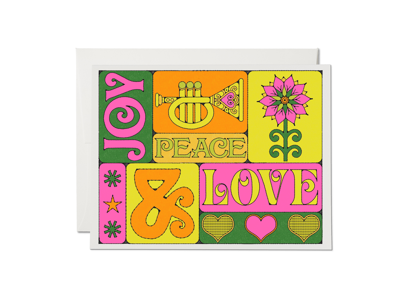 Peace, Love, Joy holiday greeting card - The Crowd Went Wild