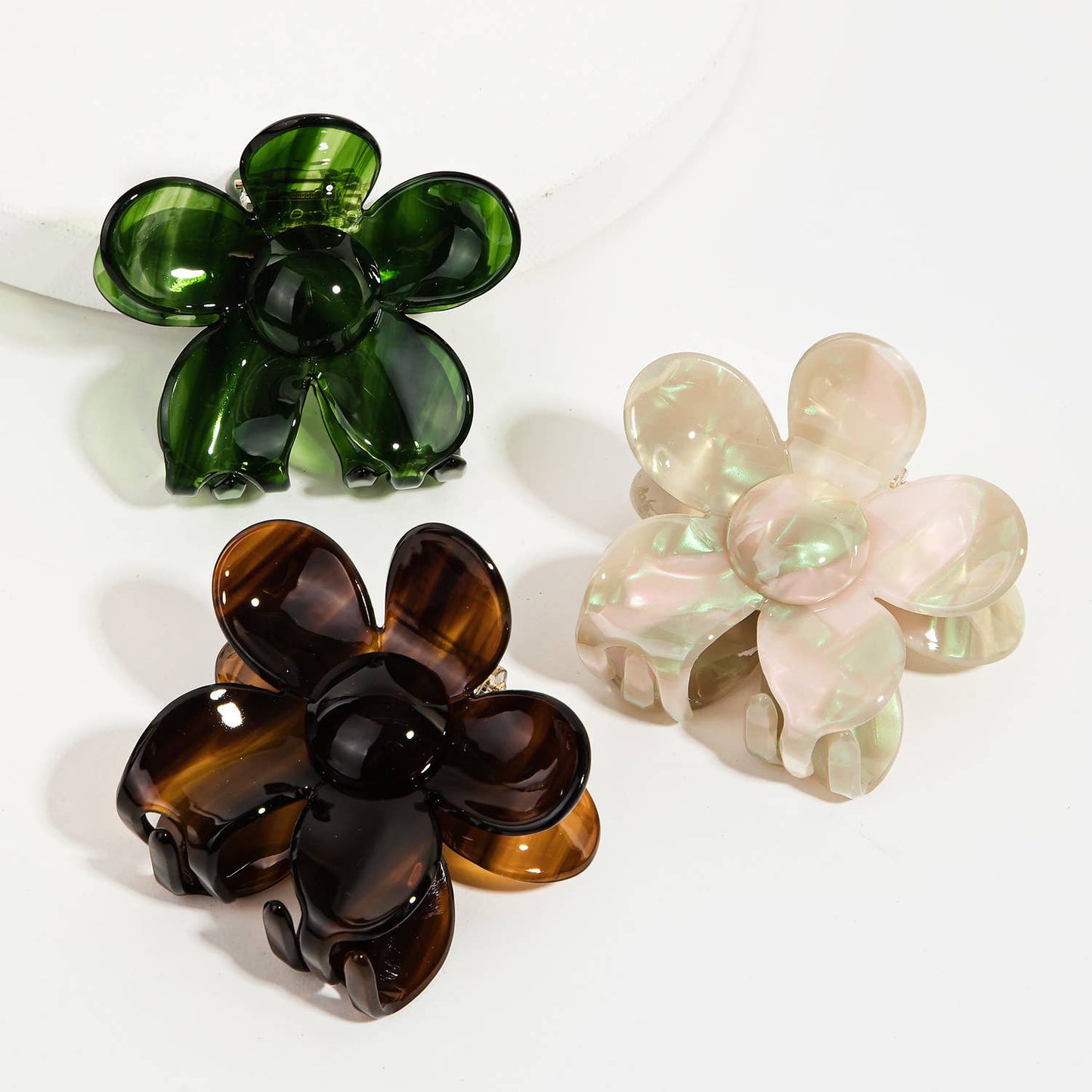 Three Piece Flower Hair Claw Set - The Crowd Went Wild