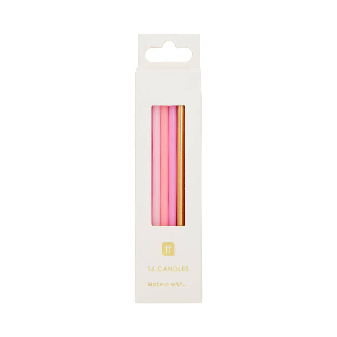 Rose Pink & Gold Birthday Candles - 16 pack - The Crowd Went Wild