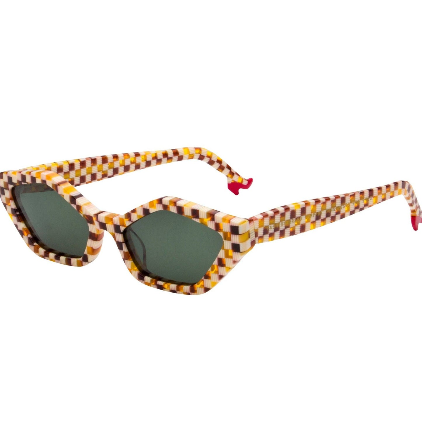 Checker Angular Cat eye Sunglasses - The Crowd Went Wild