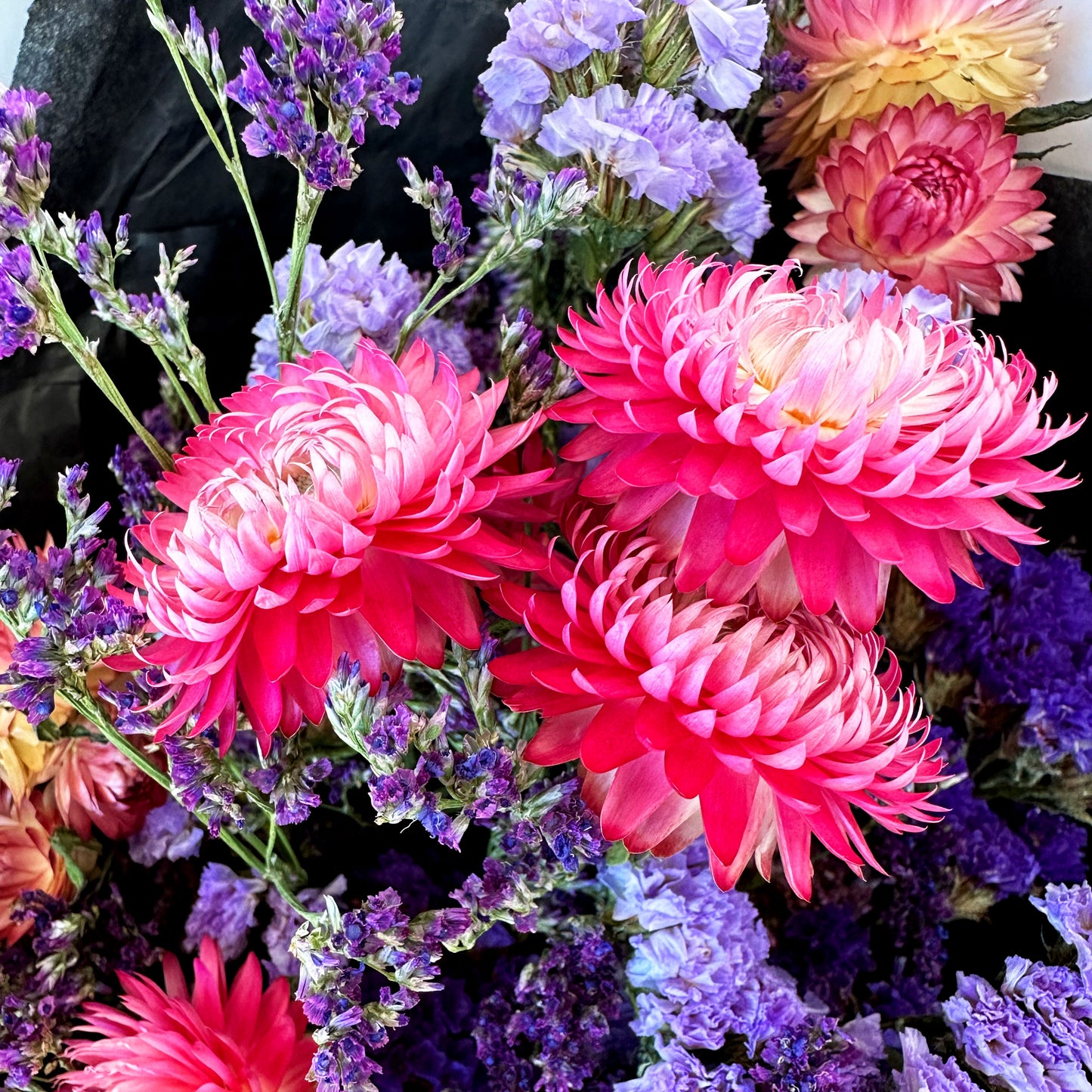 Dried Flower Bunch - Pink + Purple Mix - The Crowd Went Wild