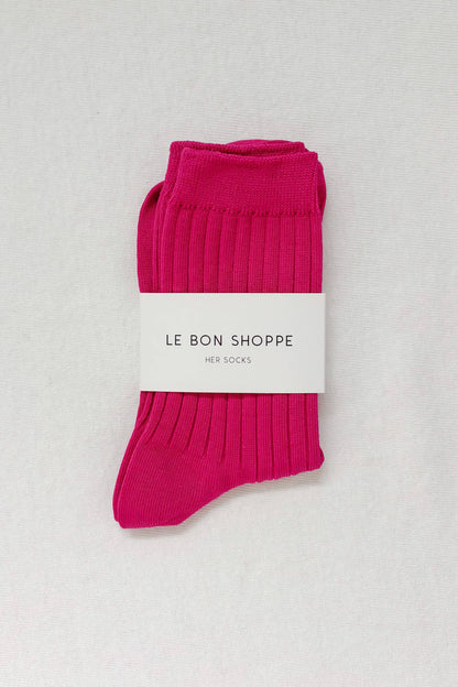 Her Socks - Mercerized Combed Cotton Rib: Cobalt