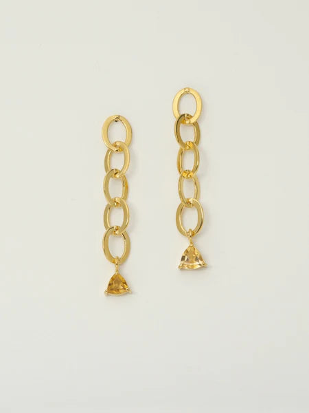 Monroe Earrings - Citrine / Gold - The Crowd Went Wild