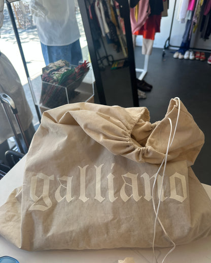 Vintage Galliano Newspaper Gazette Print Shoulder bag