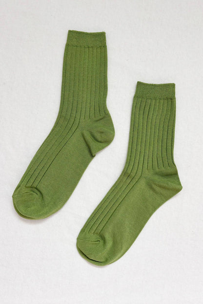 Her Socks - Mercerized Combed Cotton Rib: Cobalt
