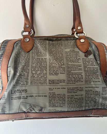 Vintage Galliano Newspaper Gazette Print Shoulder bag