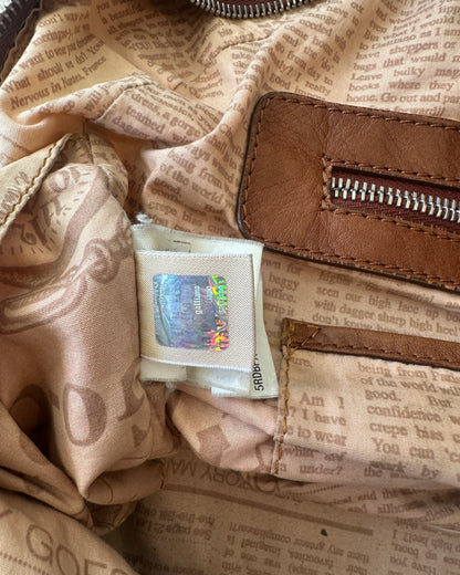 Vintage Galliano Newspaper Gazette Print Shoulder bag
