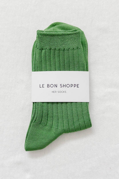 Her Socks - Mercerized Combed Cotton Rib: Cobalt