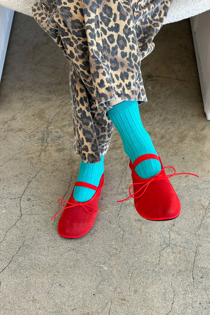 Her Socks - Mercerized Combed Cotton Rib: Cobalt