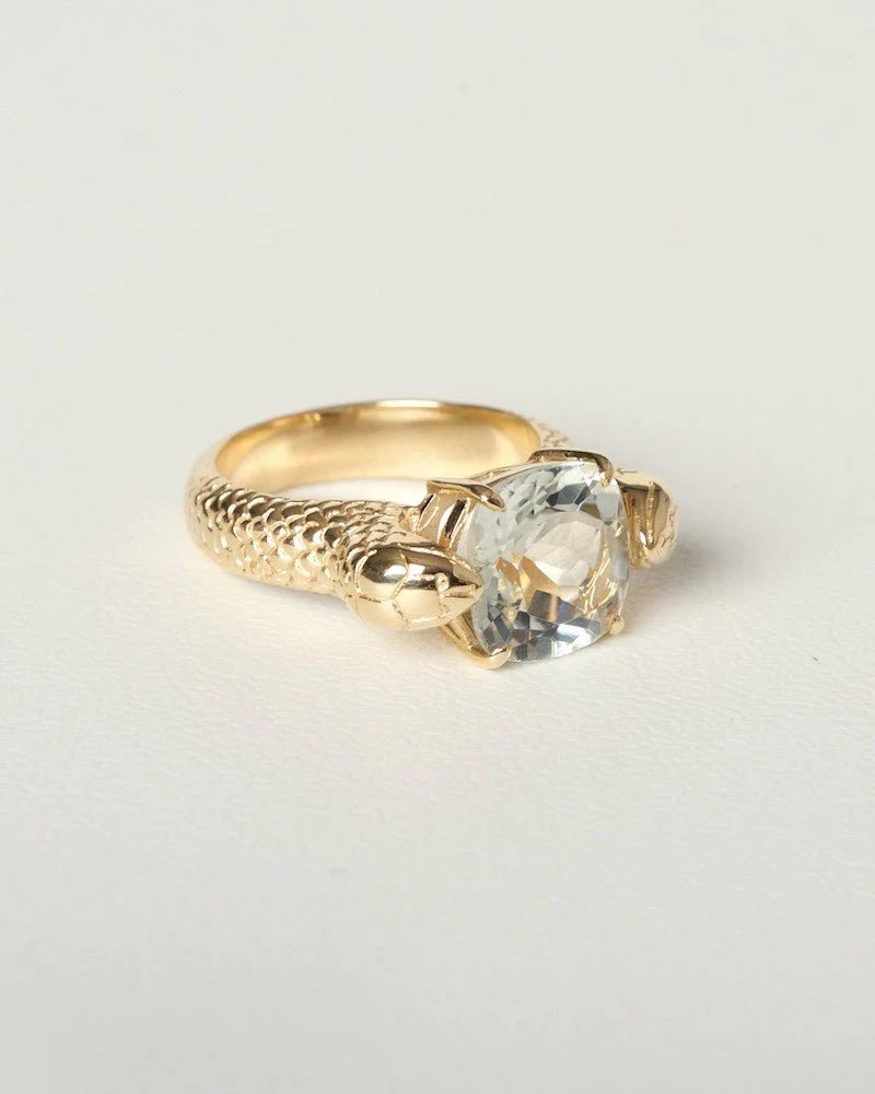 Serpent Cocktail Ring - Green Amethyst / Gold - The Crowd Went Wild