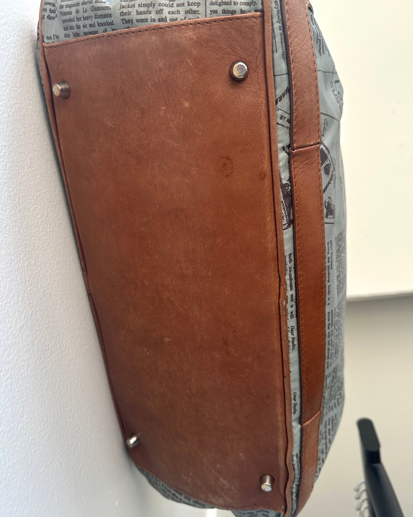 Vintage Galliano Newspaper Gazette Print Shoulder bag
