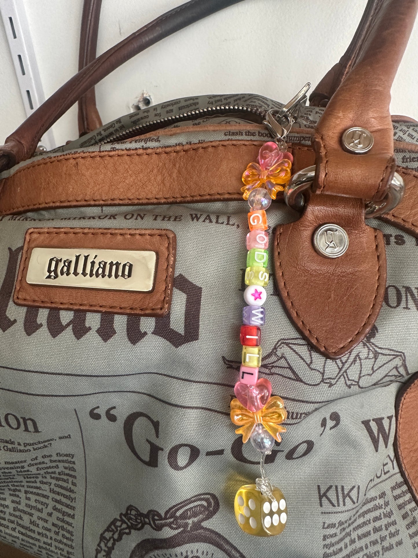 Vintage Galliano Newspaper Gazette Print Shoulder bag