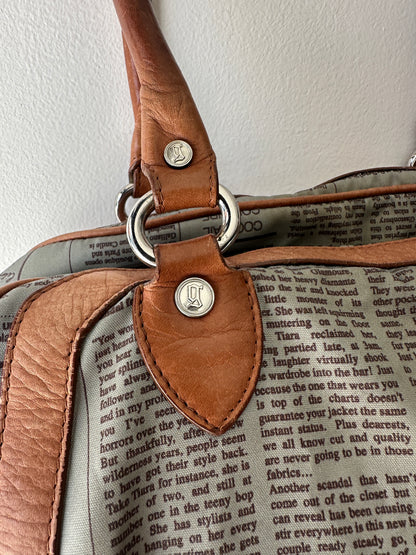 Vintage Galliano Newspaper Gazette Print Shoulder bag
