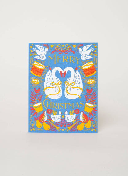 Twelve Days of Christmas Letterpress Greeting Card by Hello!Lucky: Paper tab