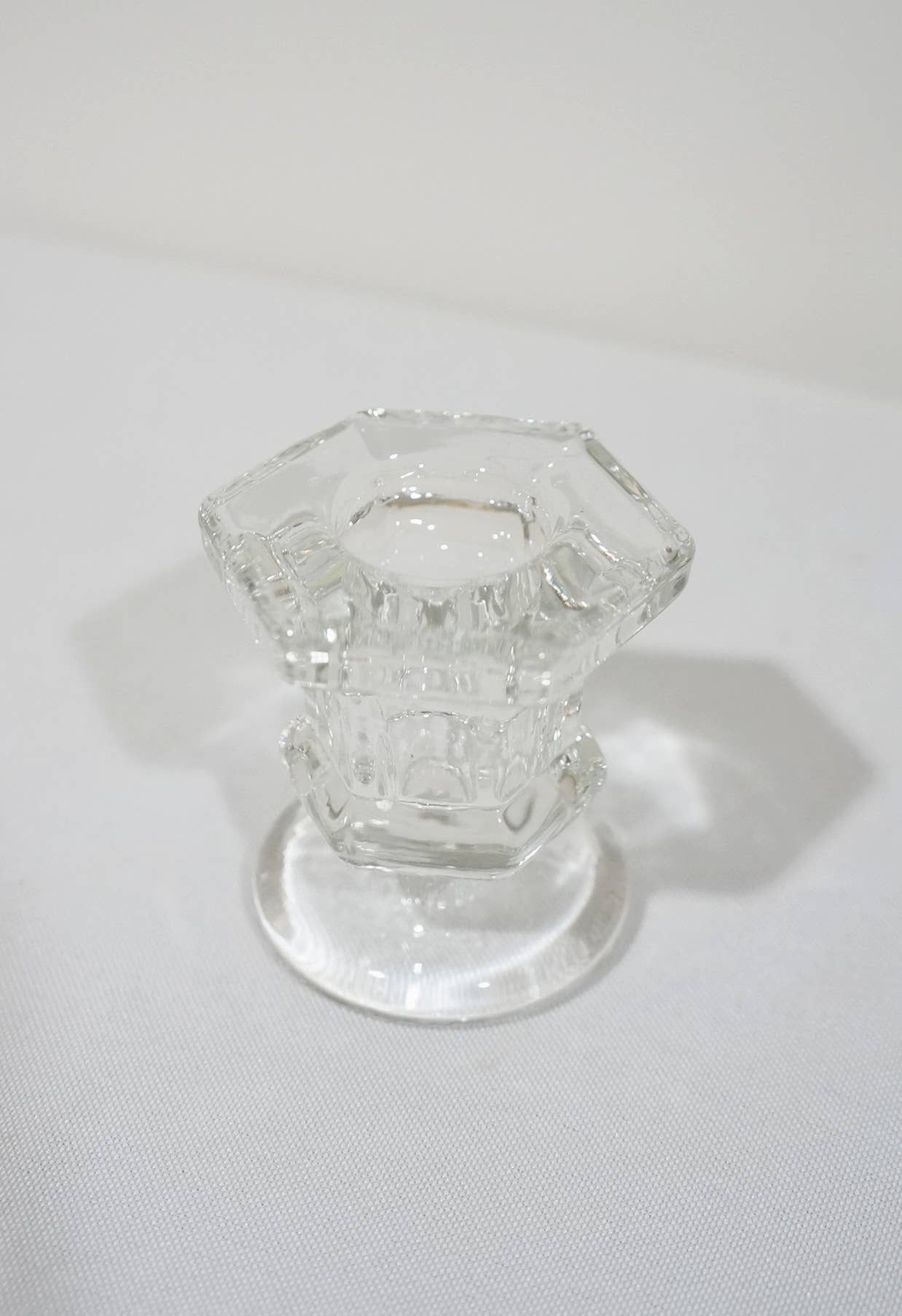 Glass Taper Candle Holder / Amber