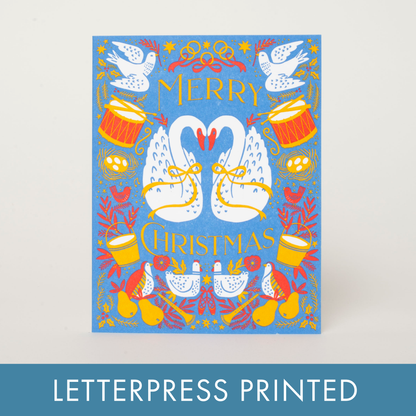 Twelve Days of Christmas Letterpress Greeting Card by Hello!Lucky: Paper tab