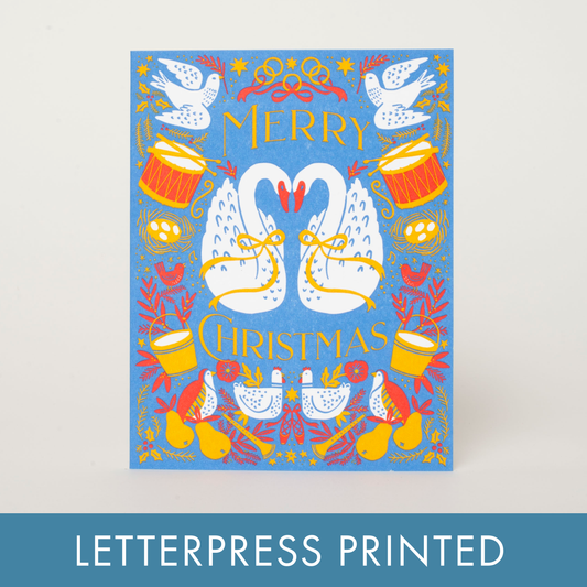 Twelve Days of Christmas Letterpress Greeting Card by Hello!Lucky: Paper tab