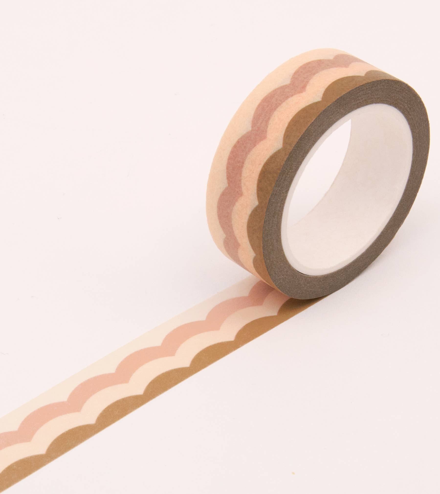 Scallop Pattern Washi Tape - Pink and Honey - 15mm - The Crowd Went Wild