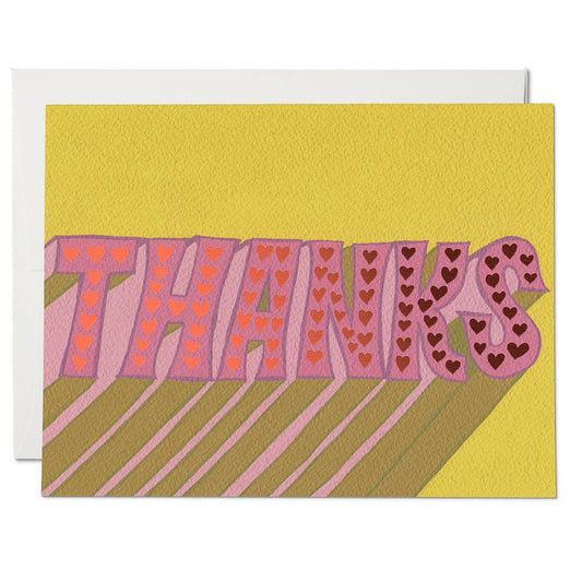 Hearts thank you greeting card - The Crowd Went Wild