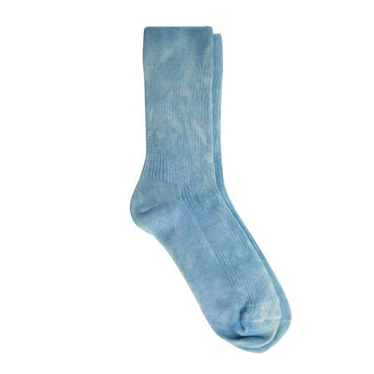 NATURAL HAND-DYED SKY INDIGO SOCKS - The Crowd Went Wild