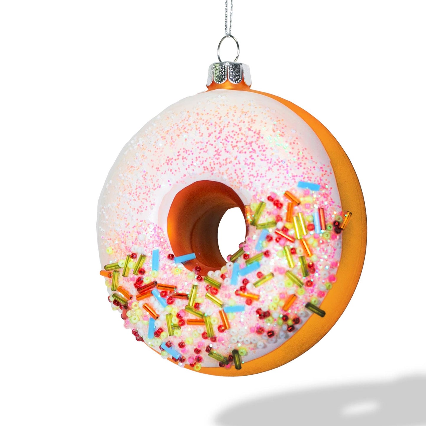 Party Rock | Vanilla Frosted Donut Glass Ornament - The Crowd Went Wild