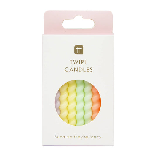 Twisted Pastel Birthday Candles - 8 Pack - The Crowd Went Wild