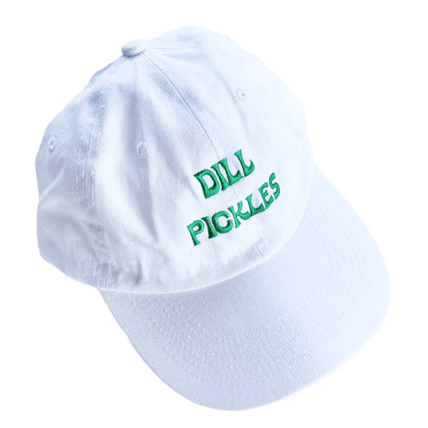 Dill Pickles Baseball Cap Unisex Dad Hat gifts white green - The Crowd Went Wild