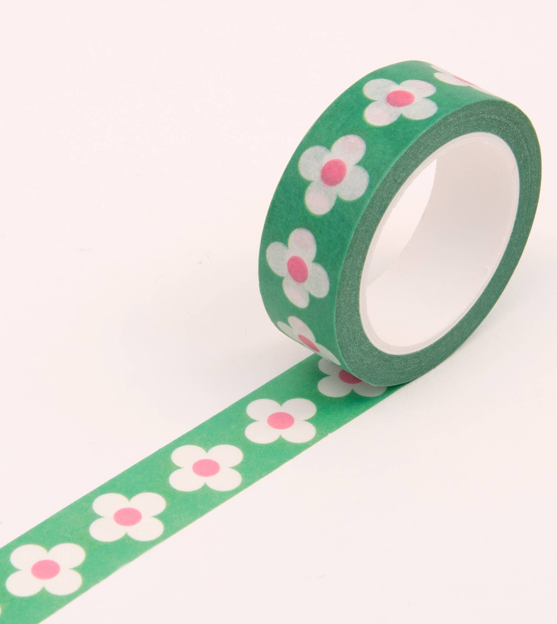 Green Retro Floral Washi Tape - 15mm - The Crowd Went Wild